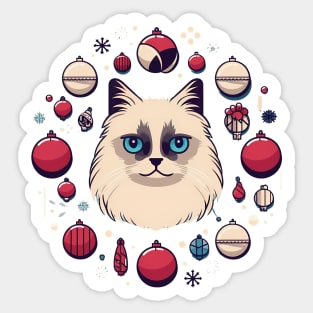 Ragdoll Cat Xmas  Ornament, Love Cats Sticker